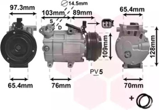 Компресор кондиціонера  FORD C-MAX / VOLVO S40 07 > 12 (Van Wezel)