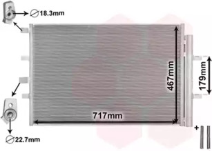 Радіатор кондиціонера TRANSIT 2.2TDCi (вир-во Van Wezel)