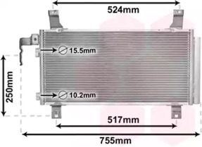 Конденсор кондиціонера MAZDA 6 ALL 02-08 (Van Wezel)