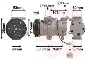 Компресор кондиціонера MAZDA 3 10/03 > 09 (вир-во Van Wezel)