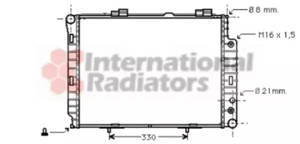 Радіатор охолодження двигуна MB W210 +/-AC автомат 95-02 (Van Wezel)