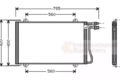 Конденсор кондиціонера MB SPRINT W901 MT/AT 95- (Van Wezel)