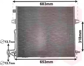 Конденсор кондиціонера MBW164(ML)/W251(R) AT 05- (Van Wezel)