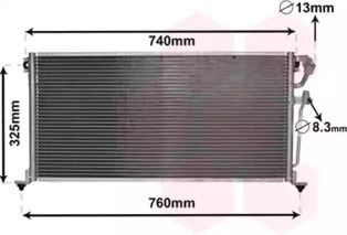 Конденсатор кондиціонера MITSUBISHI LANCER (96-) 1.3-2.0i (вир-во Van Wezel)