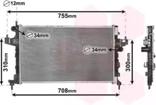 Радіатор охолодження двигуна CORSAC 13/7CDTi MT/AT 03- (Van Wezel)