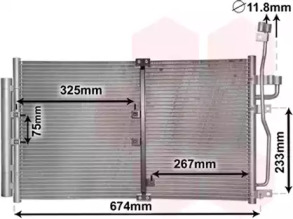 Конденсор кондиціонера CHEVROLET CAPTIVA 9/06>3/11 (Van Wezel)