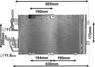 Радіатор кондиціонера OPEL ASTRA H (04-) (вир-во Van Wezel)