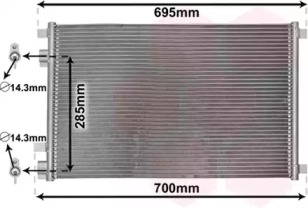 Конденсор кондиціонера MEGANE 2 ALL AT/MT 02- (Van Wezel) (1-й сорт)