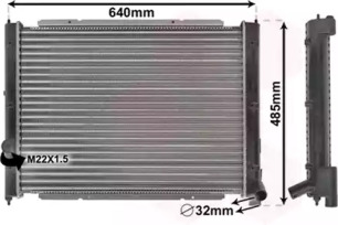 Радіатор охолодження двигуна VW TRANSP/SYNCR 81-90 (Van Wezel)