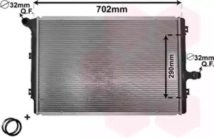 Радіатор охолодження двигуна GOLF5/TOURAN/A3 DIES 03- (Van Wezel)