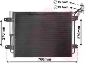 Конденсор кондиціонера VOLKSWAGEN TIGUAN 07/11 > 16 (Van Wezel)