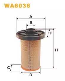 Фільтр повітряний WA6036/AK280 (вир-во WIX-FILTERS)