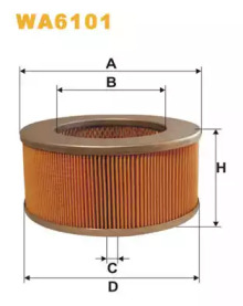 Фільтр повітряний MAZDA WA6101/AM427 (вир-во WIX-FILTERS)