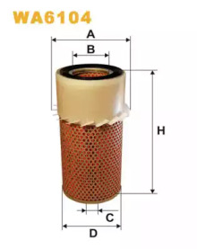 Фільтр повітряний MITSUBISHI AM430/WA6104 (вир-во WIX-FILTERS)