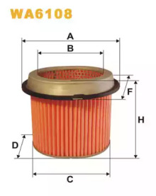 Фільтр повітряний MITSUBISHI COLT AM433/WA6108 (вир-во WIX-FILTERS)