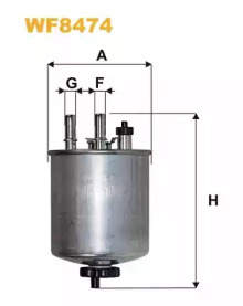 Фільтр паливний RENAULT KANGOO 08-, LAGUNA III 1.5-2.0 DCI 07- (вир-во WIX-FILTERS)