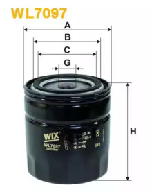 Фільтр масляний двигуна Toyota, Wolga WL7097/OP550 (вир-во WIX-FILTERS UA)