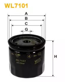 Фільтр масляний двигуна CITROEN WL7101/OP554 (вир-во WIX-FILTERS)