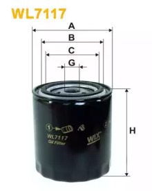 Фільтр масляний двигуна WL7117/OP580/8 (вир-во WIX-FILTERS)