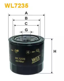 Фільтр масляний двигуна WL7235/OP619/2 (вир-во WIX-FILTERS)