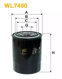 Фільтр масляний двигуна WL7450/OP632/7 (вир-во WIX-FILTERS)